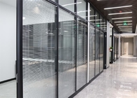 murs de verre de salle de conférence de 80mm, séparation en verre avec le cadre en aluminium