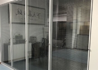 Séparation en verre en aluminium de bureau d'ODM d'OEM avec la porte en verre de bureau d'abat-jour