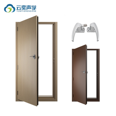 Porte insonorisée de 100 mm d'épaisseur pour bureaux en bois gris enduit de poudre de grain de bois