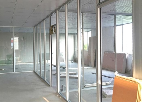 Mur de verre en aluminium direct de la Manche de cloisons de séparation en verre de bureau d'usine